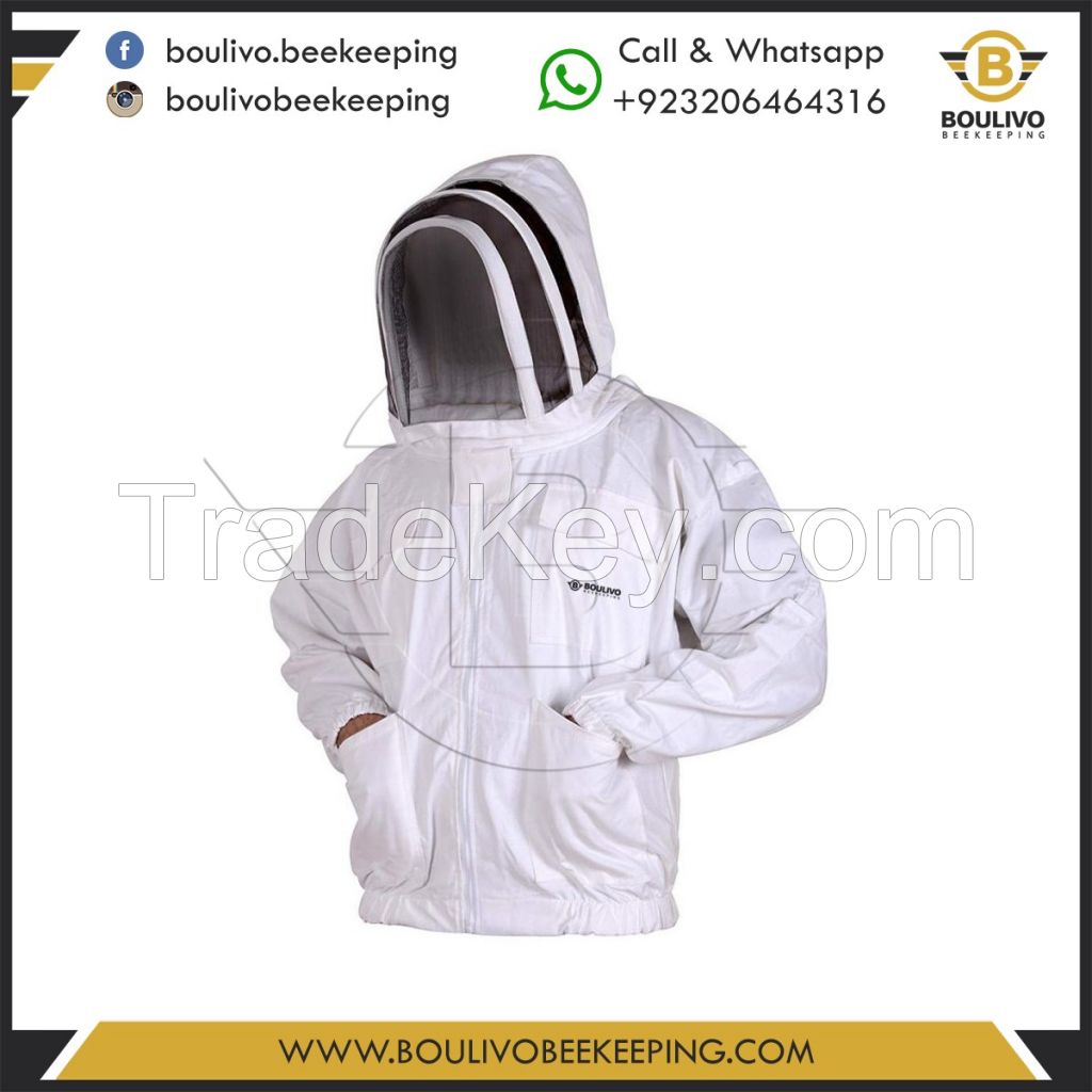 Unisex Cotton Beekeeping Jacket with Veil