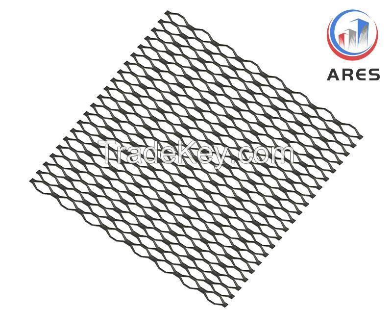 Diamond Expanded Mesh with Black Matt Finish          Diamond Shape Metal Mesh