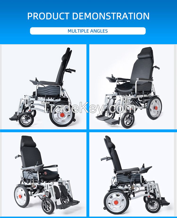 Lithium Battery Adjustable Height Foldable Multifunction Electric Wheelchair