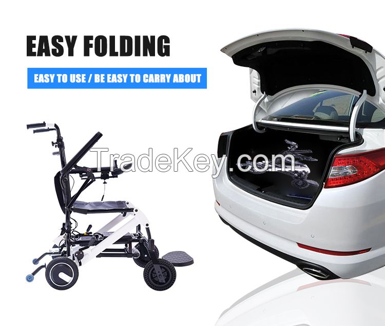 Ultralight electric wheelchairs portable aluminum folding electric wheelchair AC0K-1