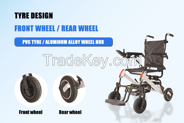 Ultralight Electric Wheelchairs Portable Aluminum Folding Electric Wheelchair Ac0k-1