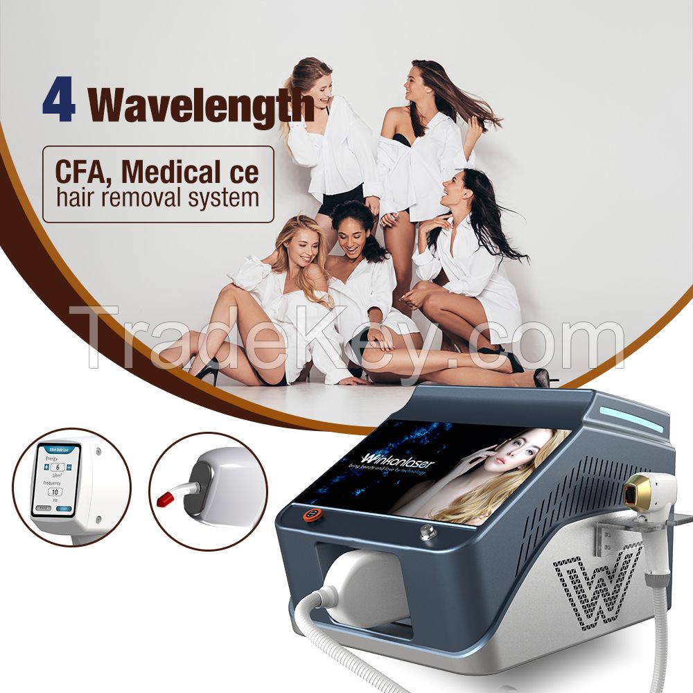 Portable 4 Wavelength Diode Laser Hair Removal Machine