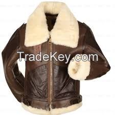 Fur lining winter Leather Jackets
