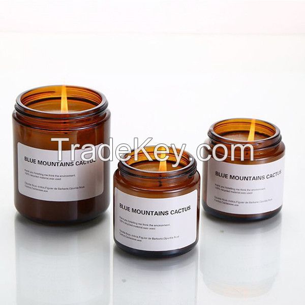 8oz Amber Glass Candle Jars