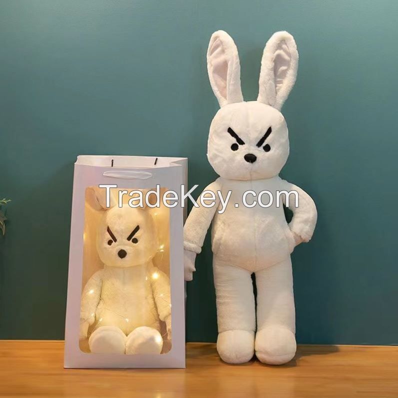 White Stuffed Animals Fearless Bunny Plush Toy