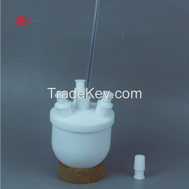 PTFE Multi-neck Round-bottomed Flask Unibody Molding Anti-High Temperature Visible Customizable for Trace Analysis