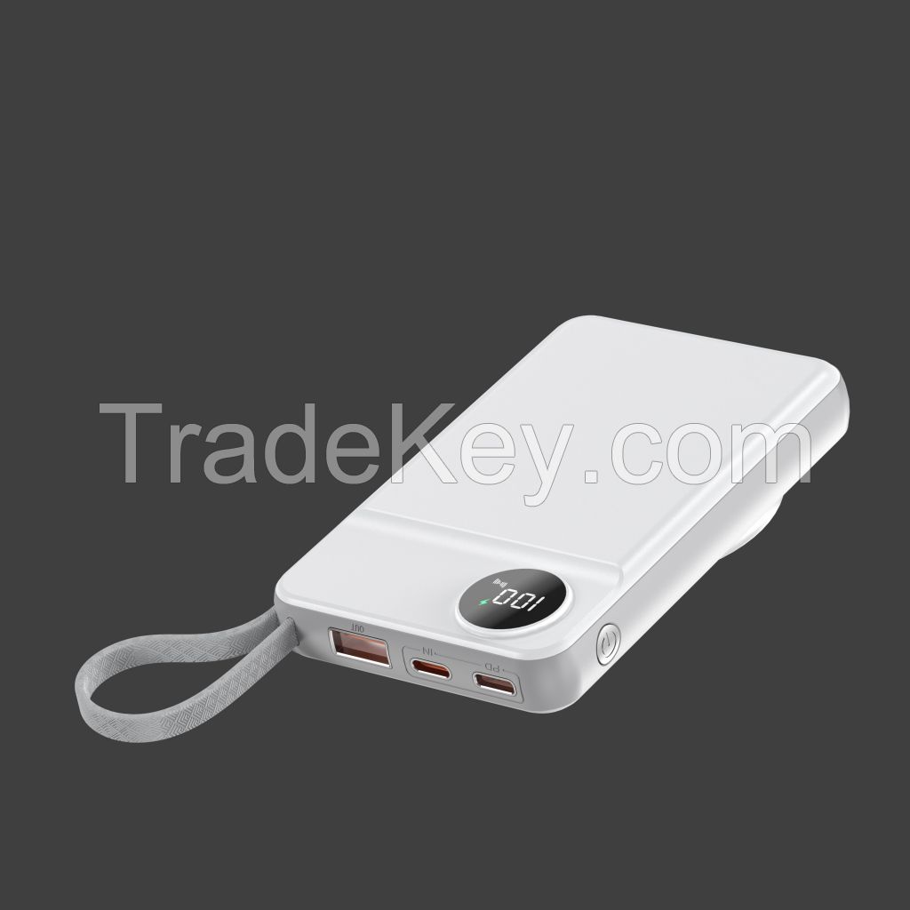 Magnetic Wireless 10000mAh Power Bank built-in cable 