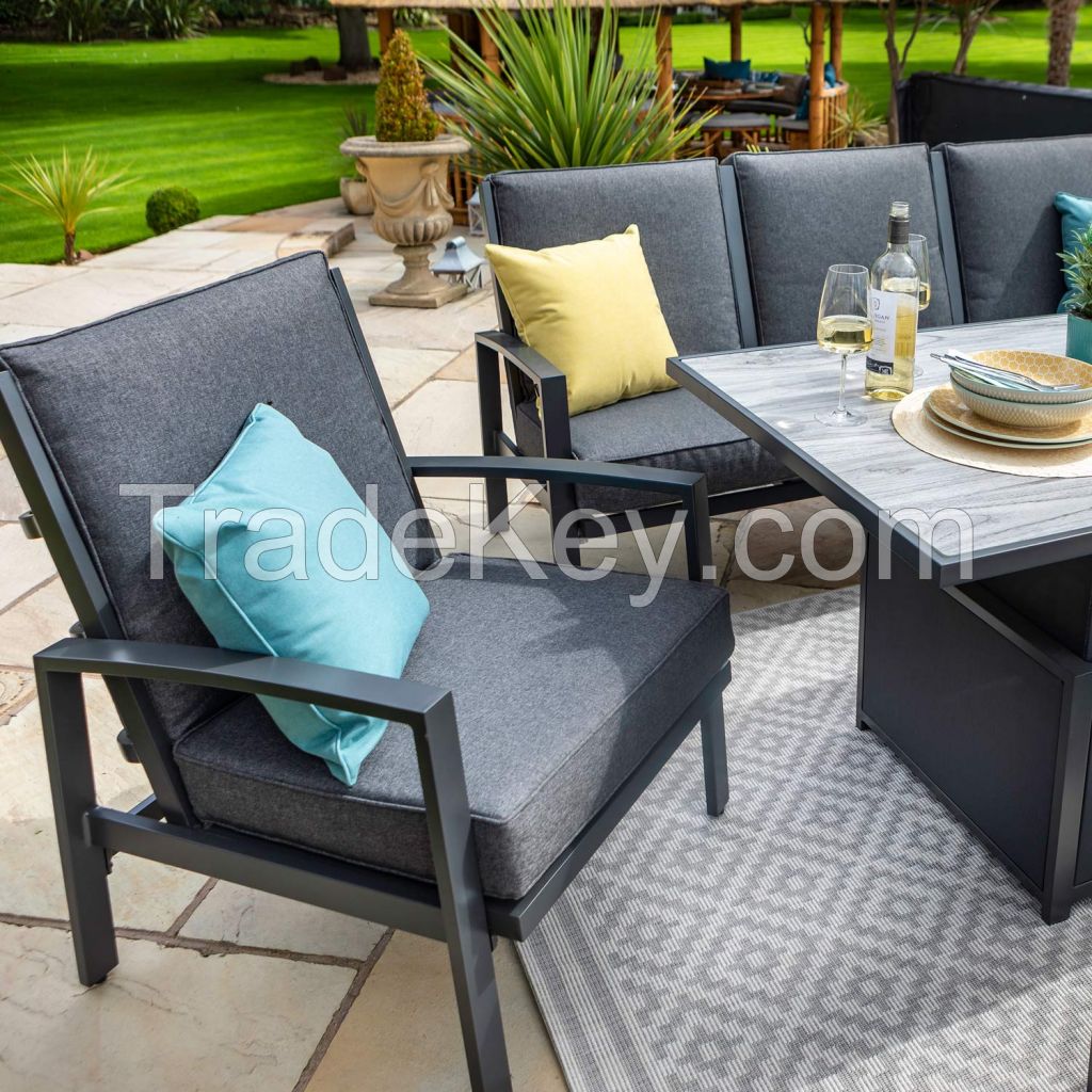 3 Seat Lounge Sofa Set With Adjustable Tuscan Table        GreySlate