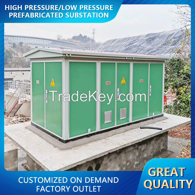 High and low voltage pre-installed box type custom power box type substation color steel box type substation YBW-12 high-voltage and low-voltage pre-assembled substation