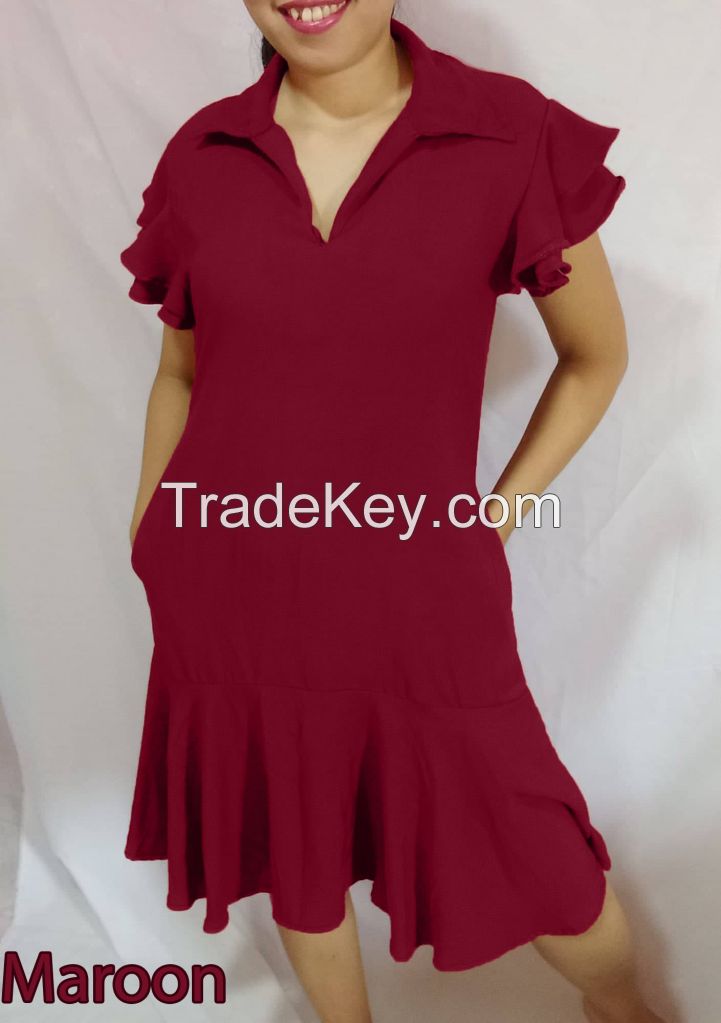 Adelyn Dress Made of Challis Fabric (Silk and Wool blend)