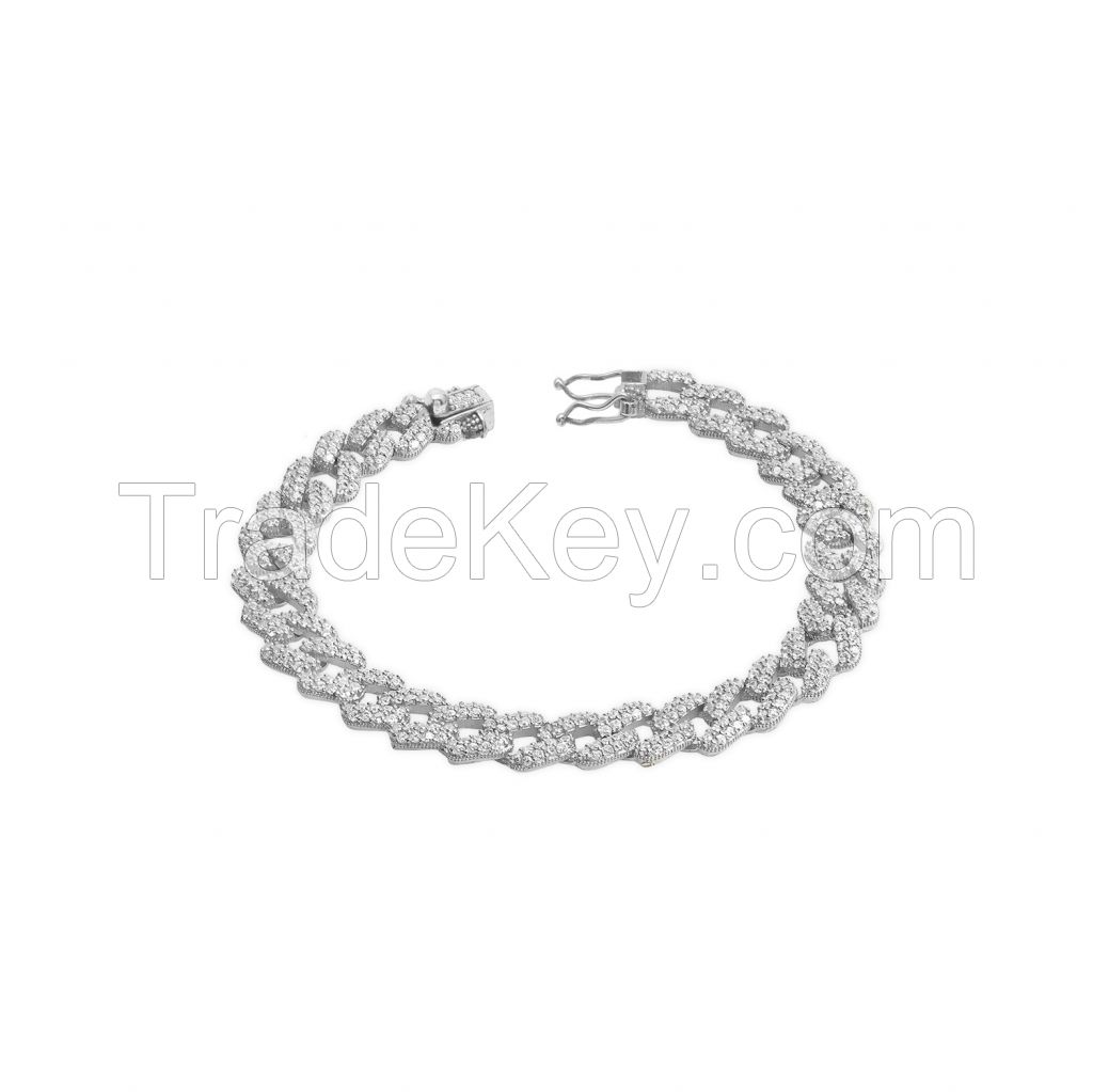 925 Sterling Silver Stone Bracelet