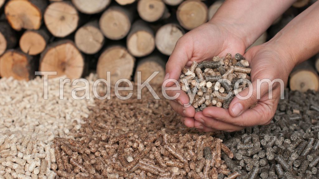 Wood pellets DIN plus (Spruce, Oak, Beech and pine)