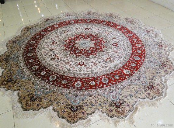 Round Silk Carpet Handknotted Shanghai China