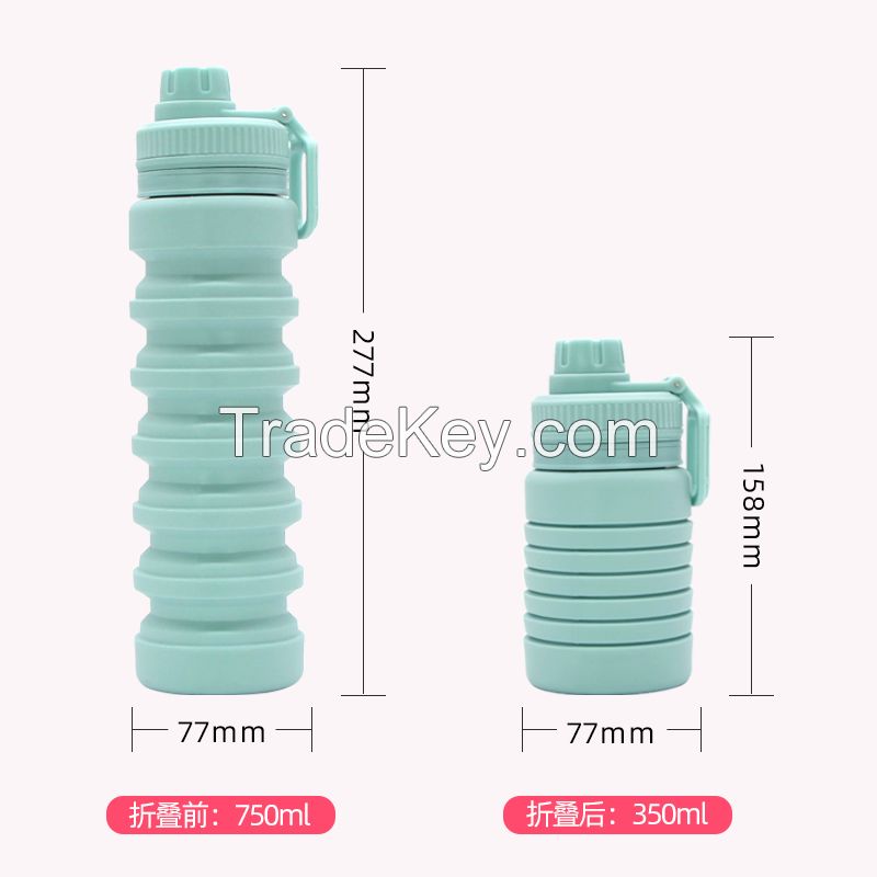 750ml collapsible portable food grade silicone bottle for travel