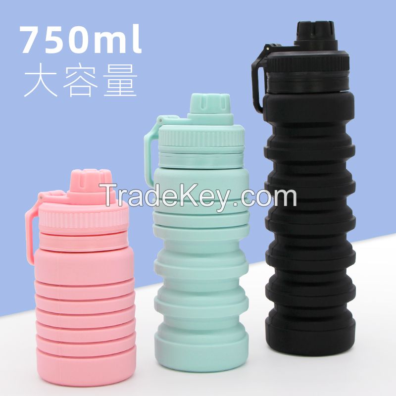 750ml Collapsible Portable Food Grade Silicone Bottle For Travel