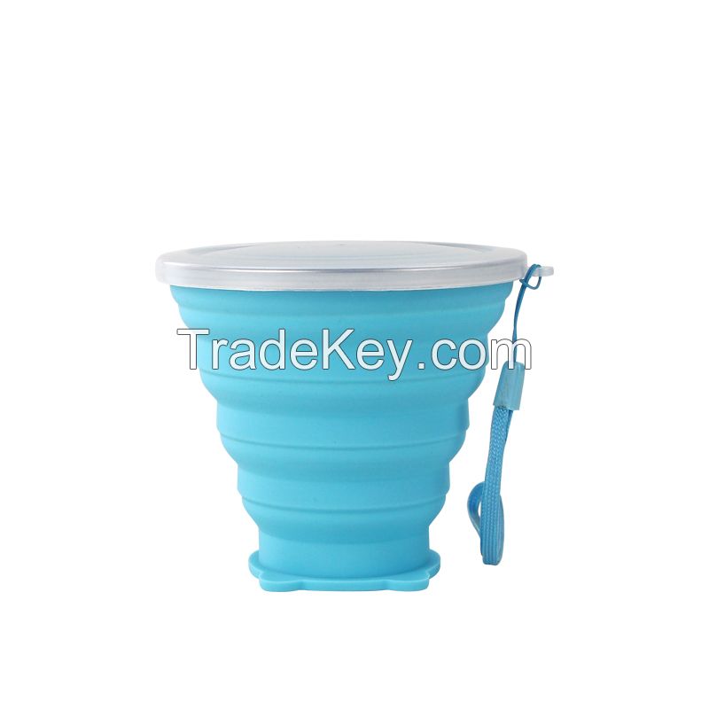 270ml collapsible food grade silicone coffee mug foldable water cup wholesale customized logo color