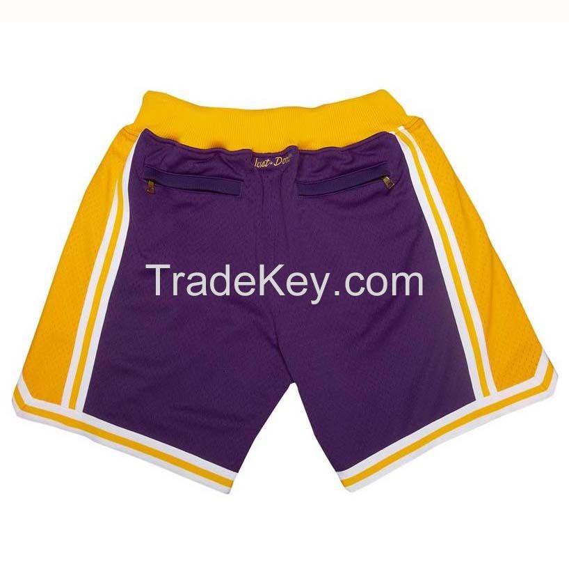 sublimation embroidery tackle twill basketball shorts