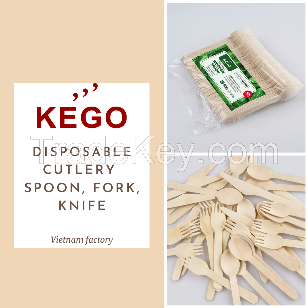 Disposable Wooden Cutlery Set, Boxed Biodegradable Party Utensils, Eco-Friendly Wooden Forks Wooden Spoons Wood