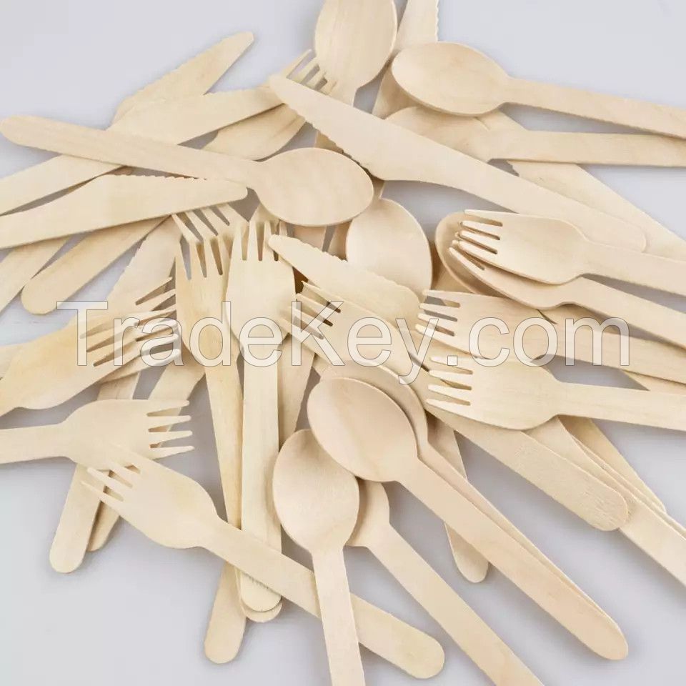 Disposable Wooden Cutlery Set, Boxed Biodegradable Party Utensils, Eco-Friendly Wooden Forks Wooden Spoons Wood