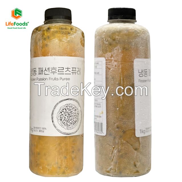 Bottle Packaging Frozen Passion Fruit Puree with seed - 1kg PET bottle