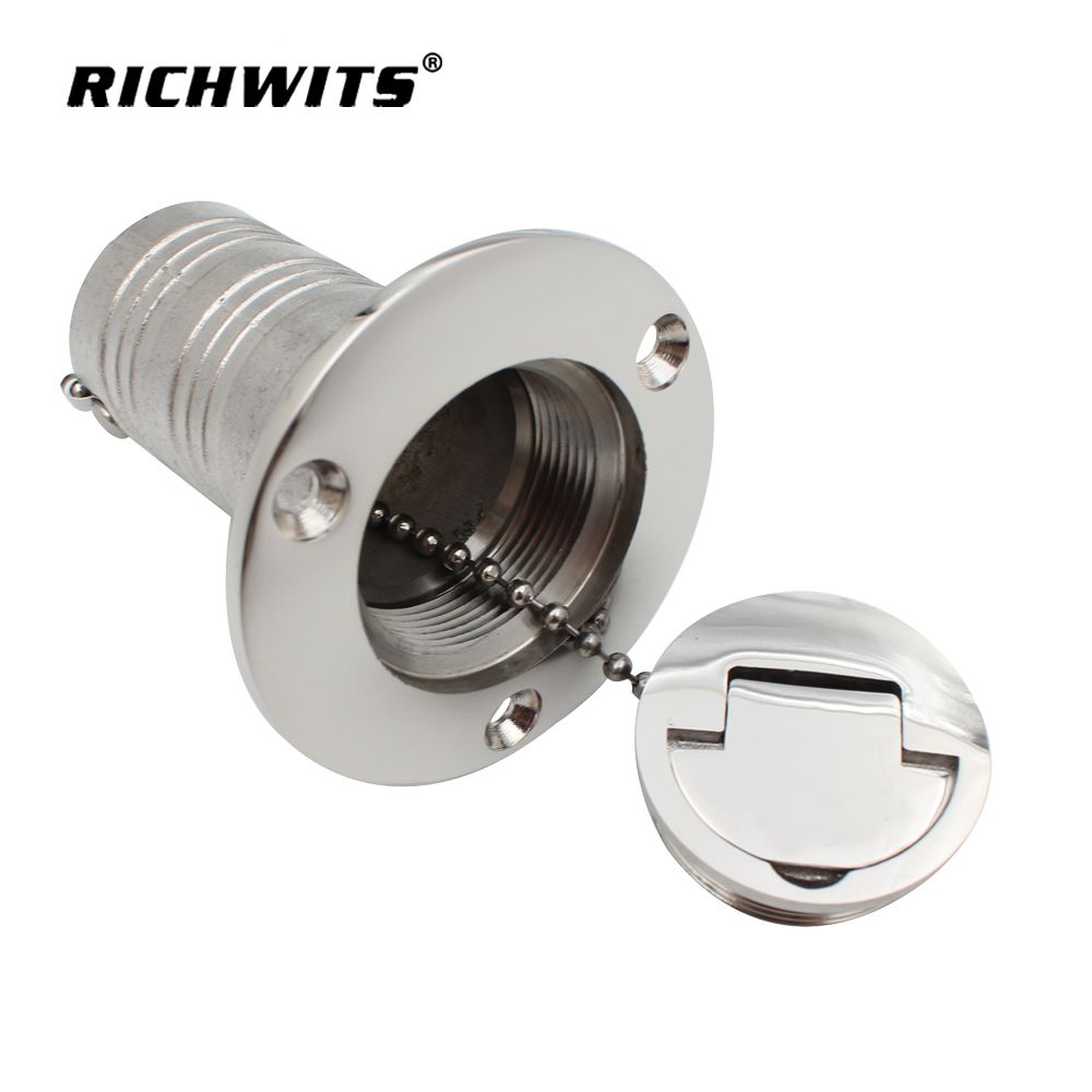 marine Boat Gas Deck Filler with Keyless Cap high Polished 316 Stainless Steel Hardware for Boat Yacht Caravan
