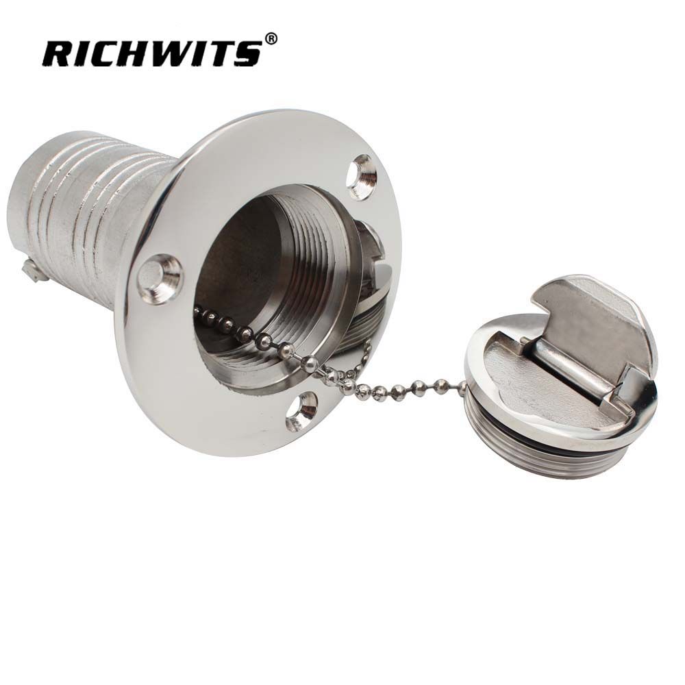 marine Boat Gas Deck Filler with Keyless Cap high Polished 316 Stainless Steel Hardware for Boat Yacht Caravan