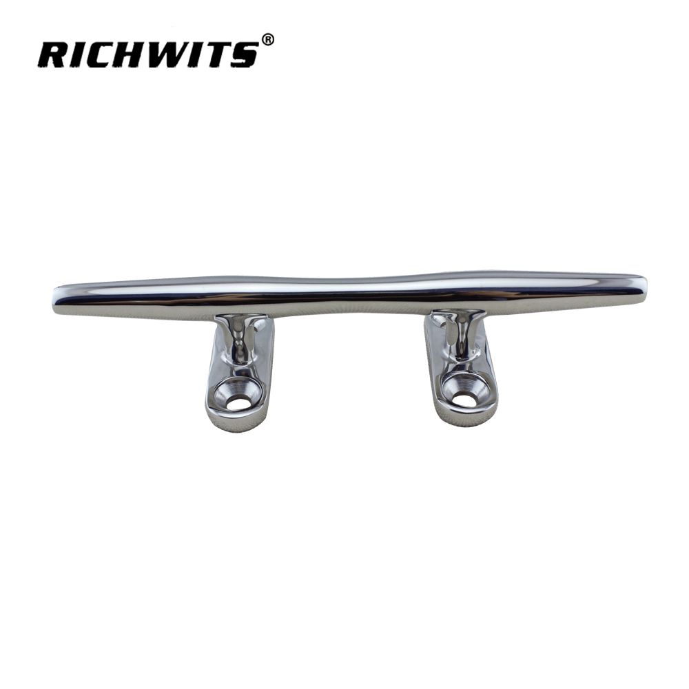 Marine hardware high polished wire rope cleat Stainless 316 boat accessories Open Base boat Cleats