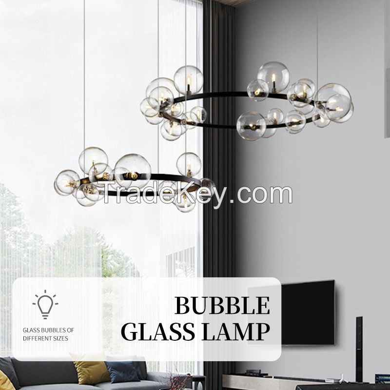 Nordic Living Room Creative Atmosphere Bedroom Dining Room Starry Magic Bean Glass Chandelier