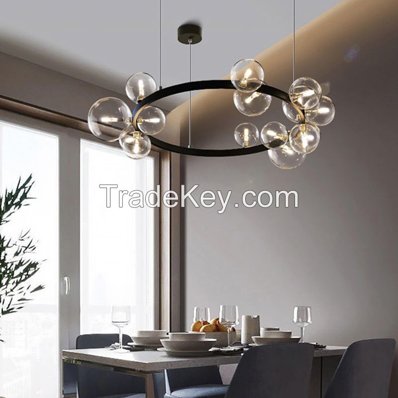 Nordic Living Room Creative Atmosphere Bedroom Dining Room Starry Magic Bean Glass Chandelier