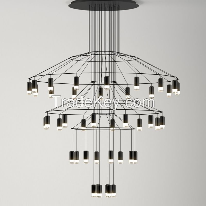 Italian designerï¼Œbig hotel chandelier modern lamp hot sale black / gold modern chandelier