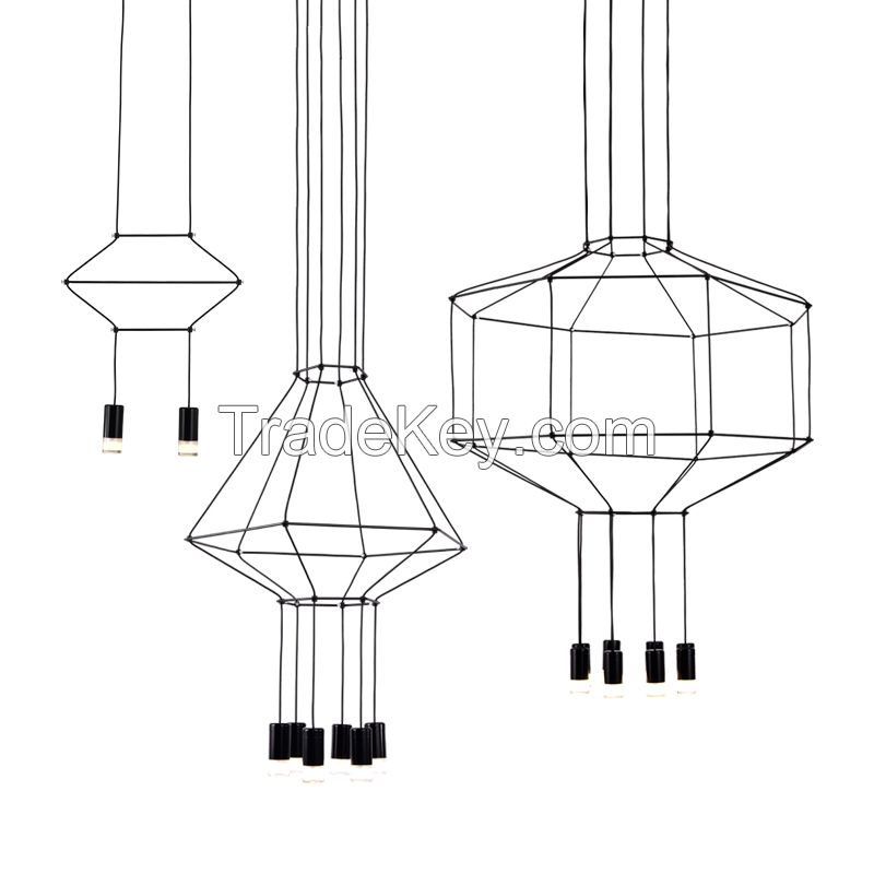 Italian designer      big hotel chandelier modern lamp hot sale black / gold modern chandelier
