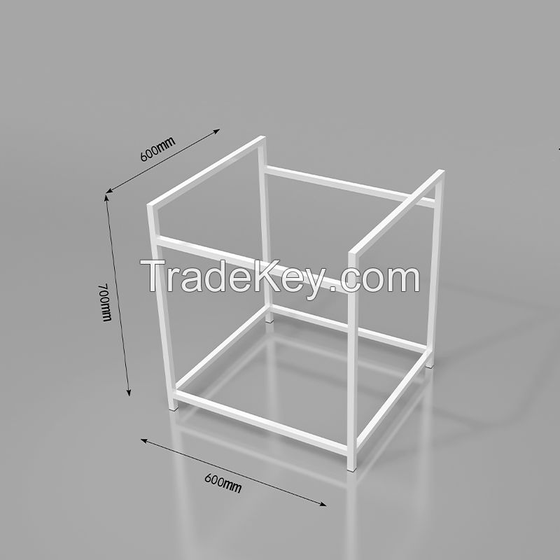 Clothing furniture display racks for stores Double sided low stand/1 set of exhibition stand equipped with 4 universal wheels (or+2 sample hangers)