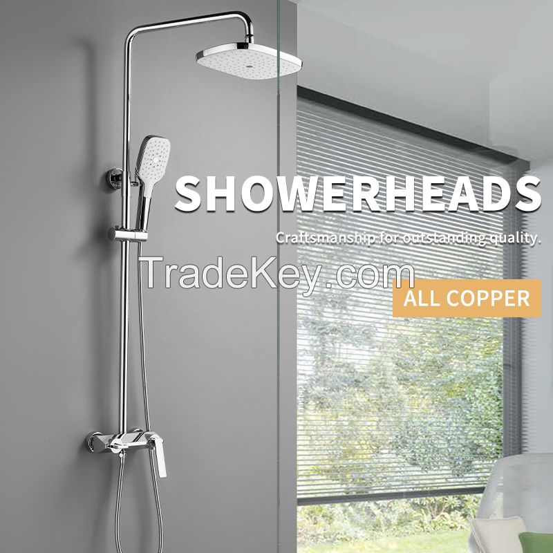 Shower shower suit copper surface mounted simple bathroom single shower Welcome to consult