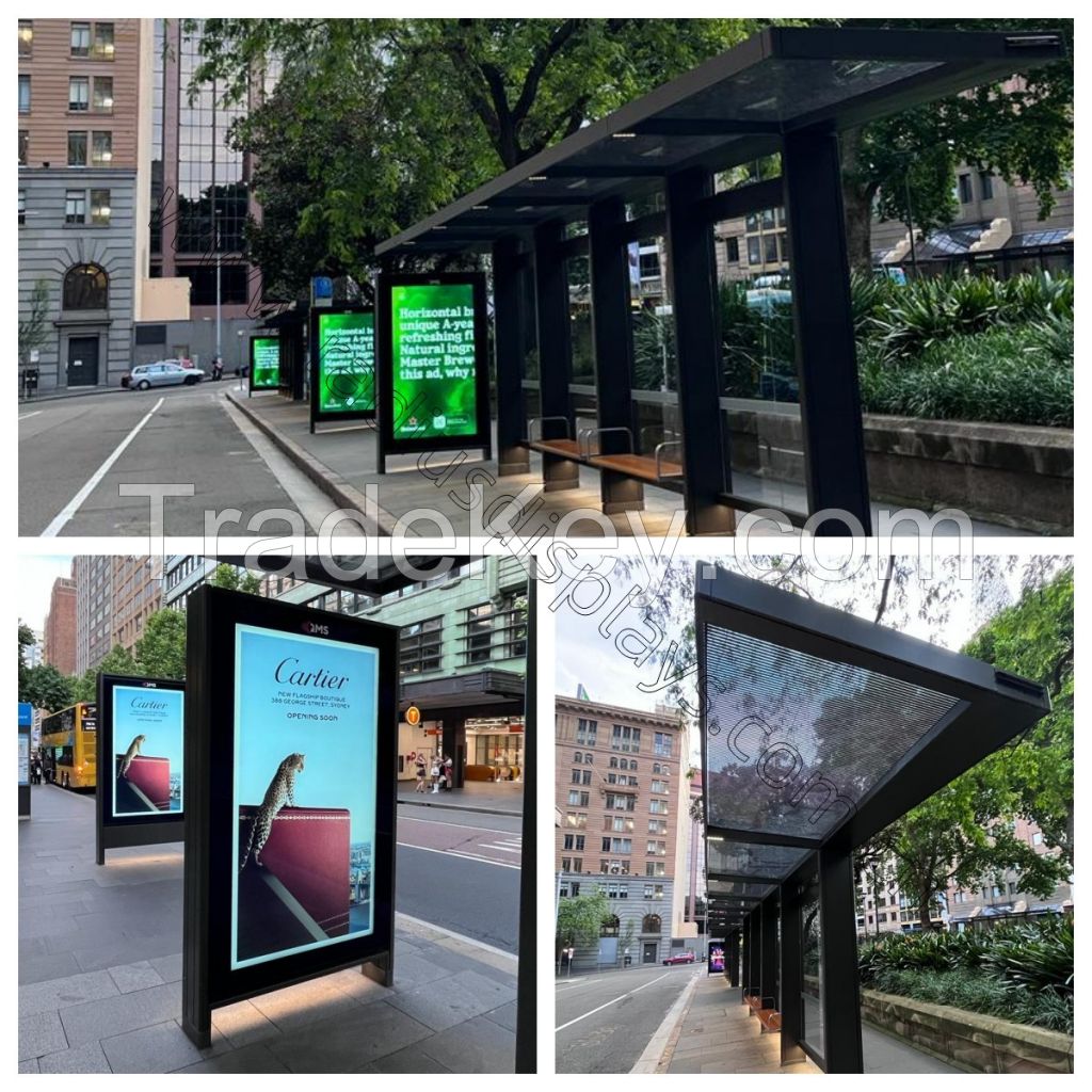 Bus Shelter With Advertising Light Box