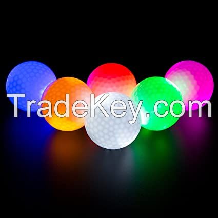 2-piece glow in dark LED golf ball for night use