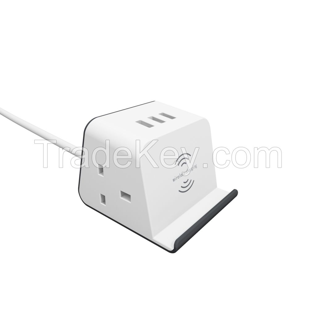 Jeostorm wireless charger extension socket 2AC and 3USB