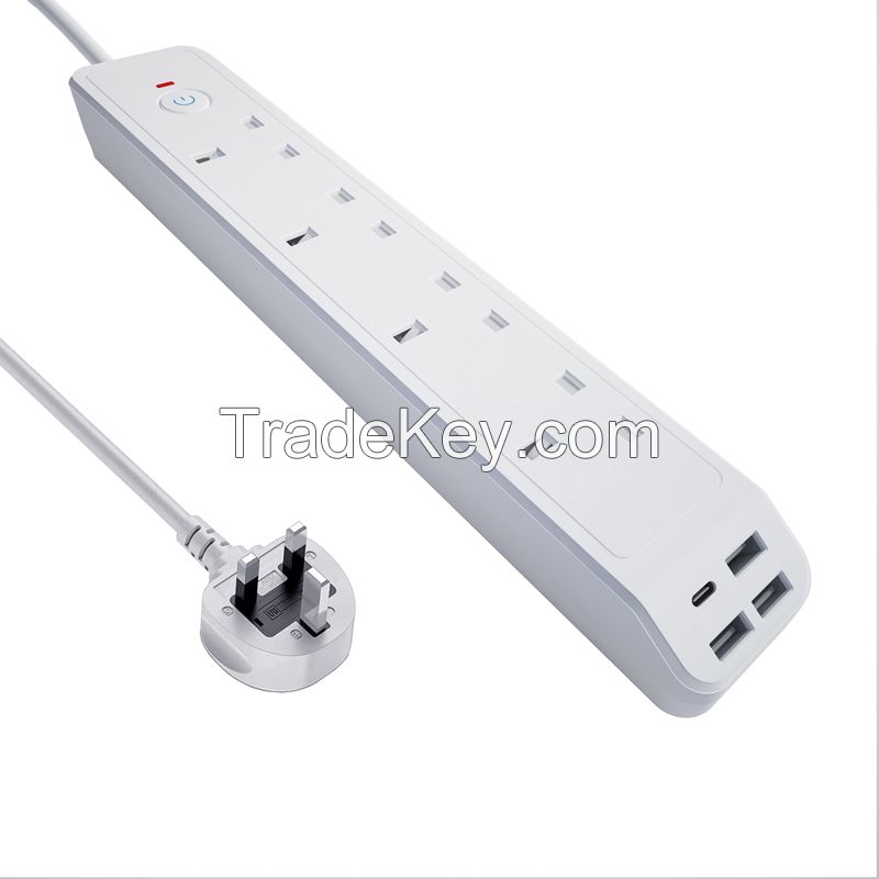 Jeostorm uk type 4 gang power strip with 4 USB