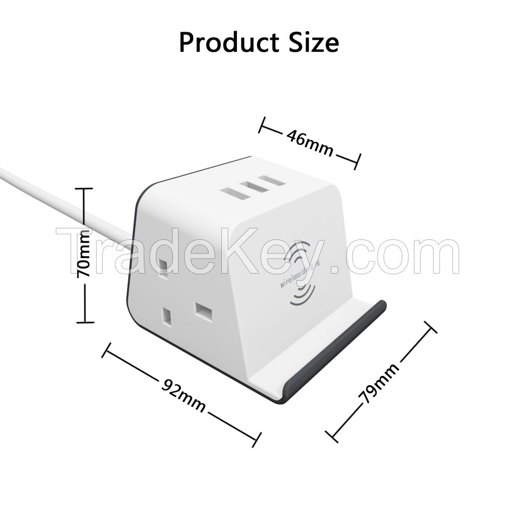 Jeostorm wireless charger extension socket 2AC and 3USB