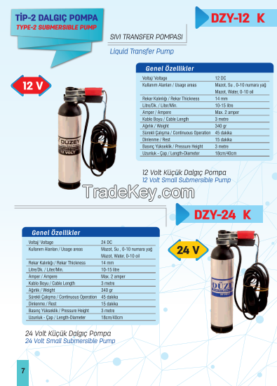 DZY-220 VOLT SMALL SUBMERSIBLE LIQUID TRANSFER PUMP