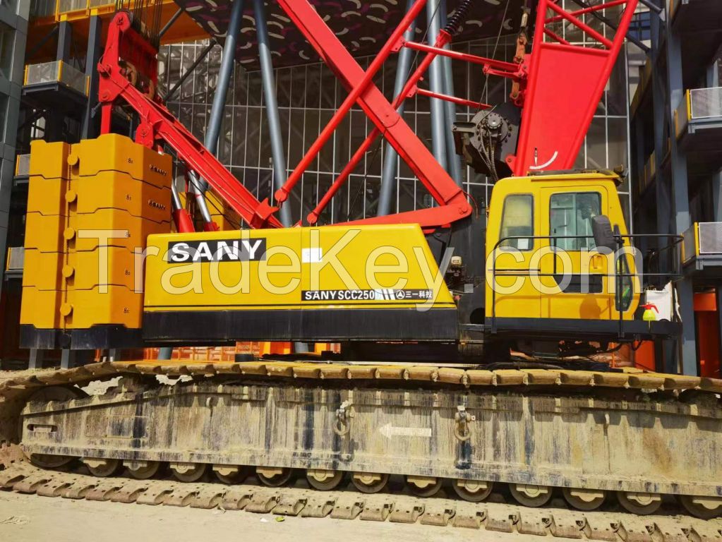 Sany 250ton SCC2500 used Sany crawler crane with fully accessories for sale 