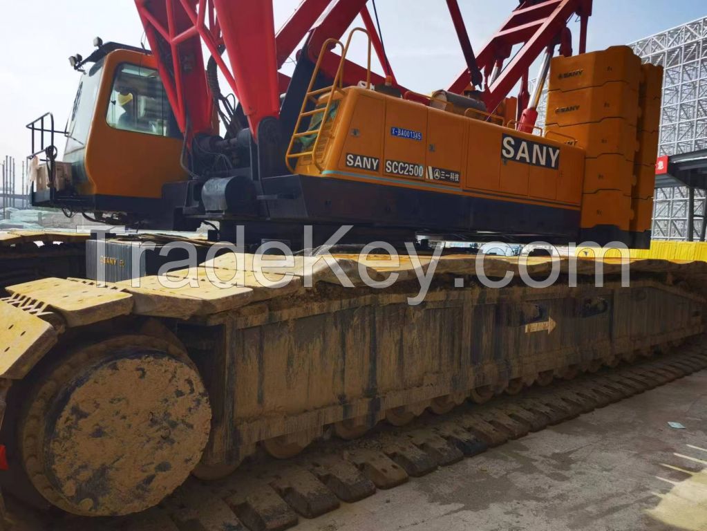 Sany 250ton SCC2500 used Sany crawler crane with fully accessories for sale