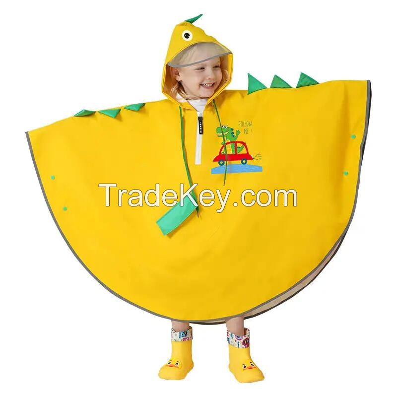 Hot selling Waterproof Rain cape custom raincoat for Kids factory supply portable customized logo reusable fashion polyester
