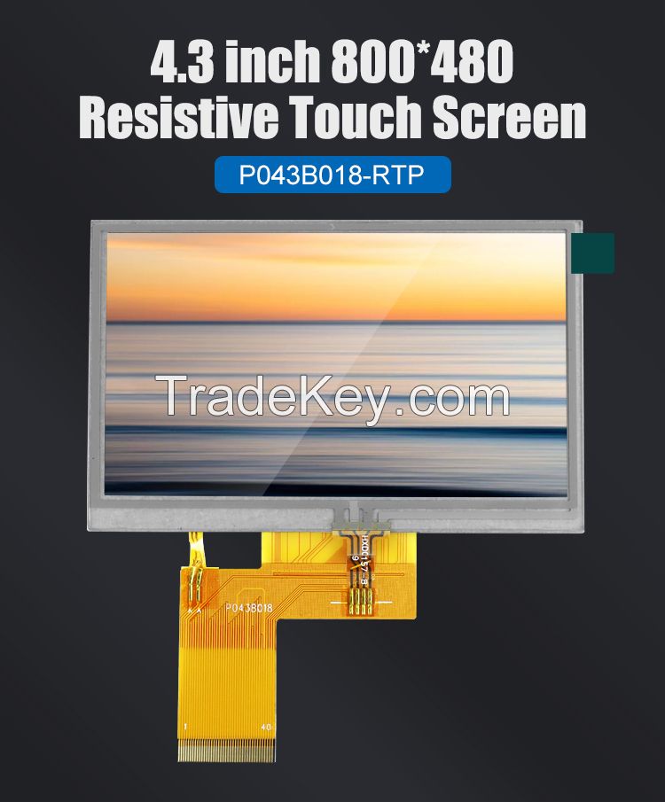 LCD DISPLAY RGB 24 Bit 4.3 Inch TFT Display 300 Nits TFT Capacitive Touchscreen