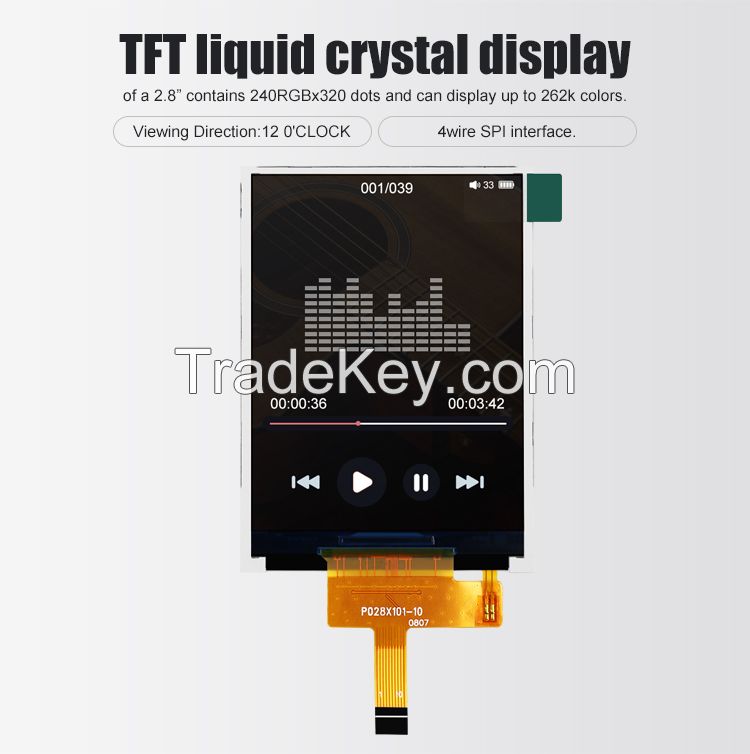 LCD DISPLAY ST7789V 2.8 Inch Ips Screen 12 0'CLOCK TFT LCD Module ISO9001