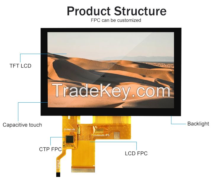 LCD DISPLAY ST7262 5 Inch Lcd Display 800X480 Tft Touch Screen 40 Pin