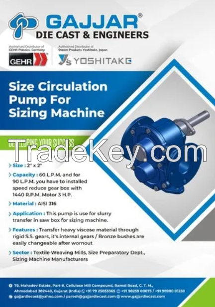 Size Circulation Pump, Internal Gear Pump