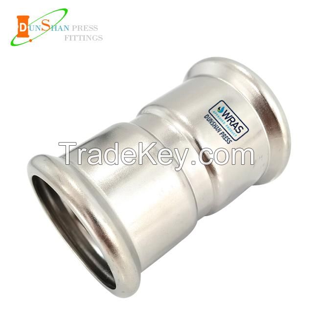 Stainless steel press pipe fittings equal coupling for water