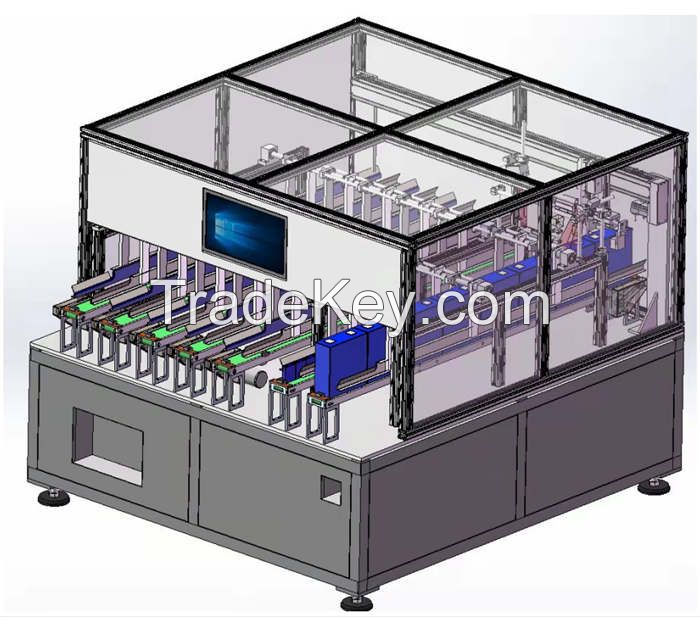 Prismatic battery module semi-automatic assembly line