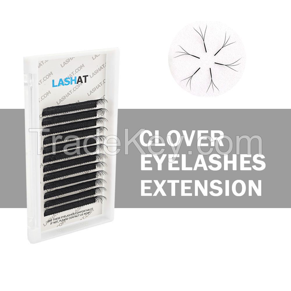 0.07mm 5D Clover Lashes Crisscross Eyelash Extensions 5D Shape 8-15mm Weave Lash Extension