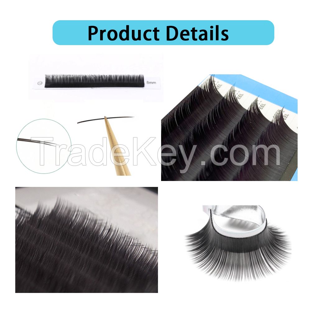 Elliptical Flat Lashes Single Eyelash Extensions Private Label Cashmere Volume Lashes pestanas